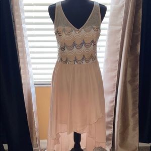 Rose gold sequent flowy dress